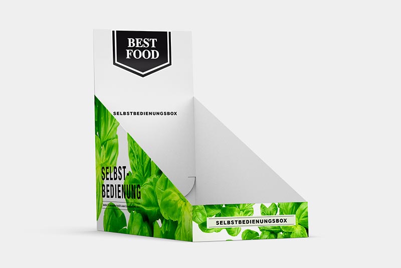 Selbstbedienungsbox bedruckt